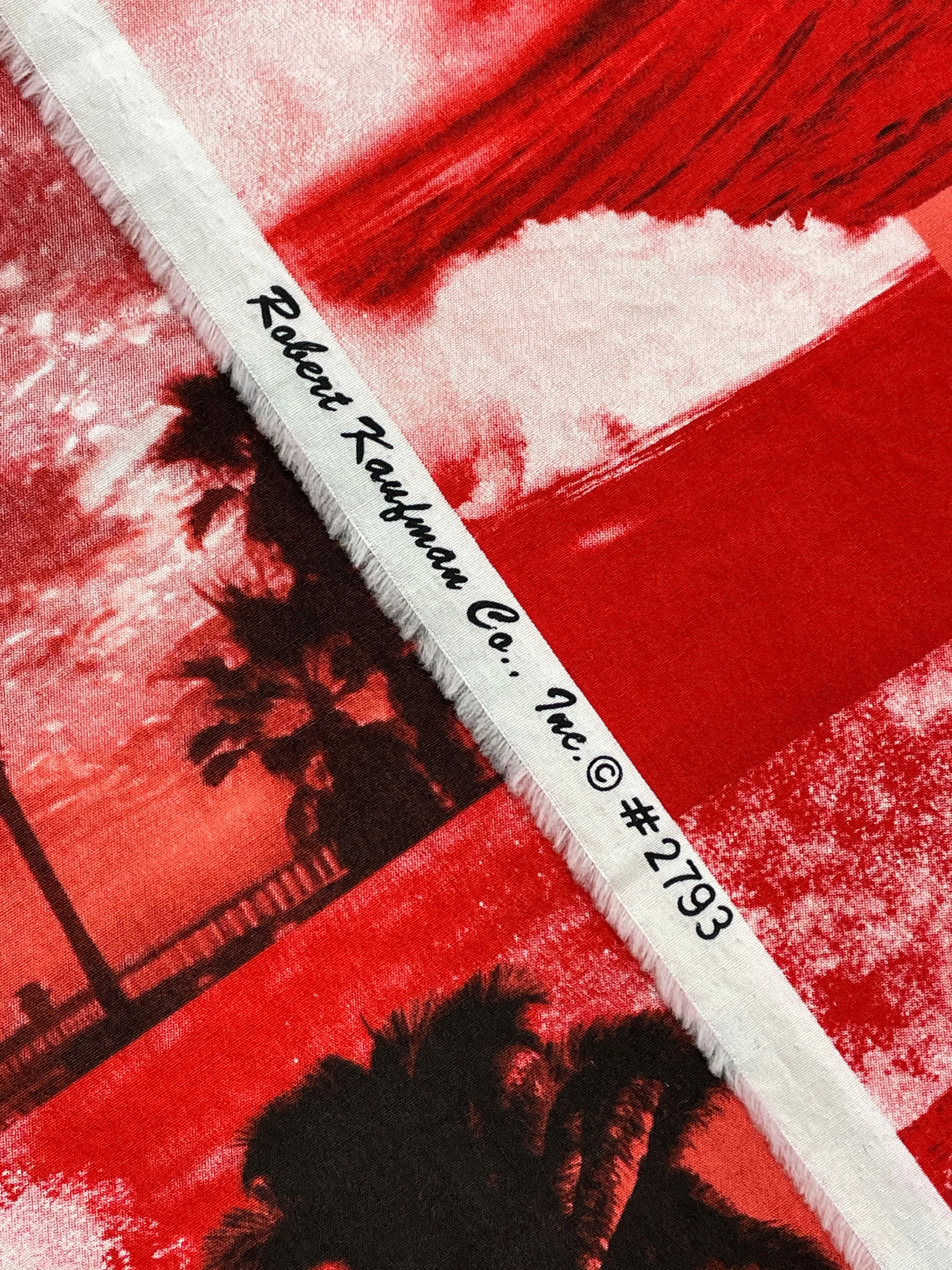 1 YD Quilting Cotton - Surfer Scenes in Red