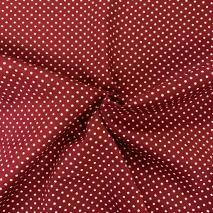 100% Cotton  - Rose and Hubble - Spot - Burgundy - Sold by Half Metre