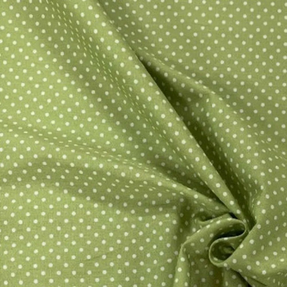 100% Cotton  - Rose and Hubble - Spot - Lime Green - Sold by Half Metre