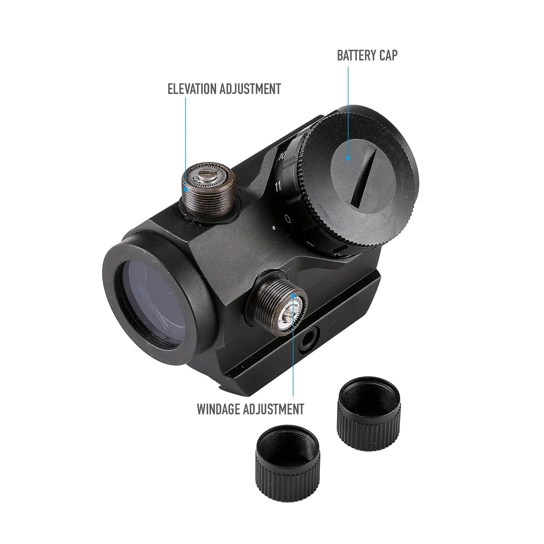 1*20mm Tactical Red Dot Sight with Riser, 4 MOA