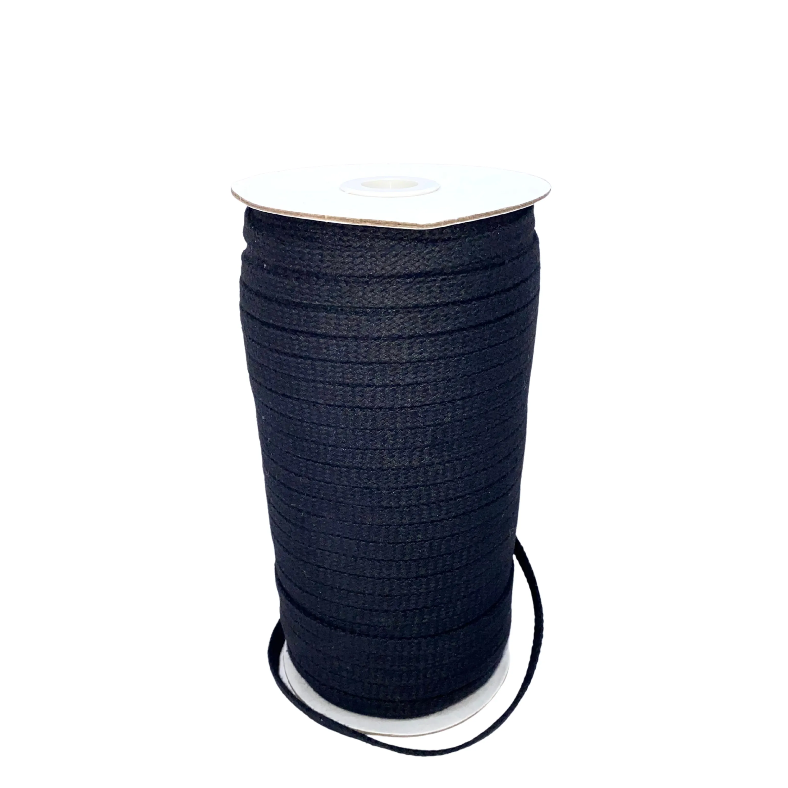 1/4" Black Flat Cotton Cord