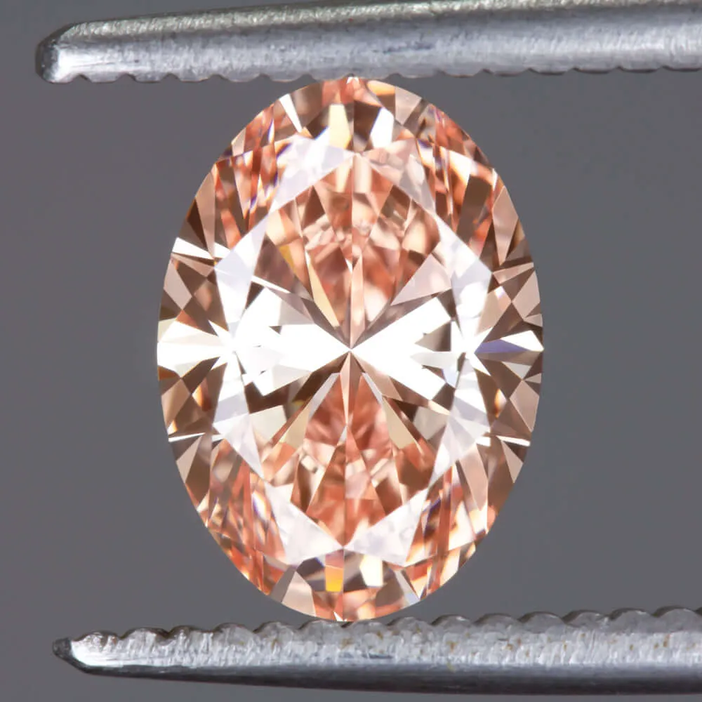 1.81ct CERTIFIED FANCY INTENSE PINK VS1 LAB CREATED DIAMOND LOOSE OVAL SHAPE CUT