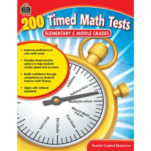 200 Timed Math Tests Elementary To Middle Grades Book