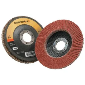 3M™ Cubitron II Flap Disc 967A, 4 1/2 in, 80 Grit, 7/8 in Arbor, 13,300 rpm, Type 27, 051141-55607