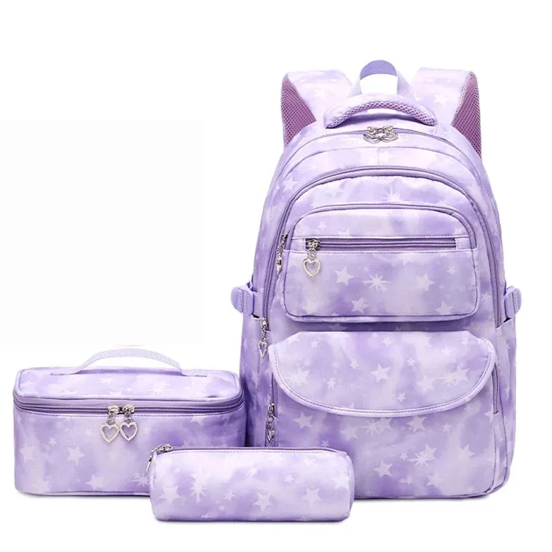 3pcs/Set Waterproof, Stylish Print School Backpacks for Teenage Girls