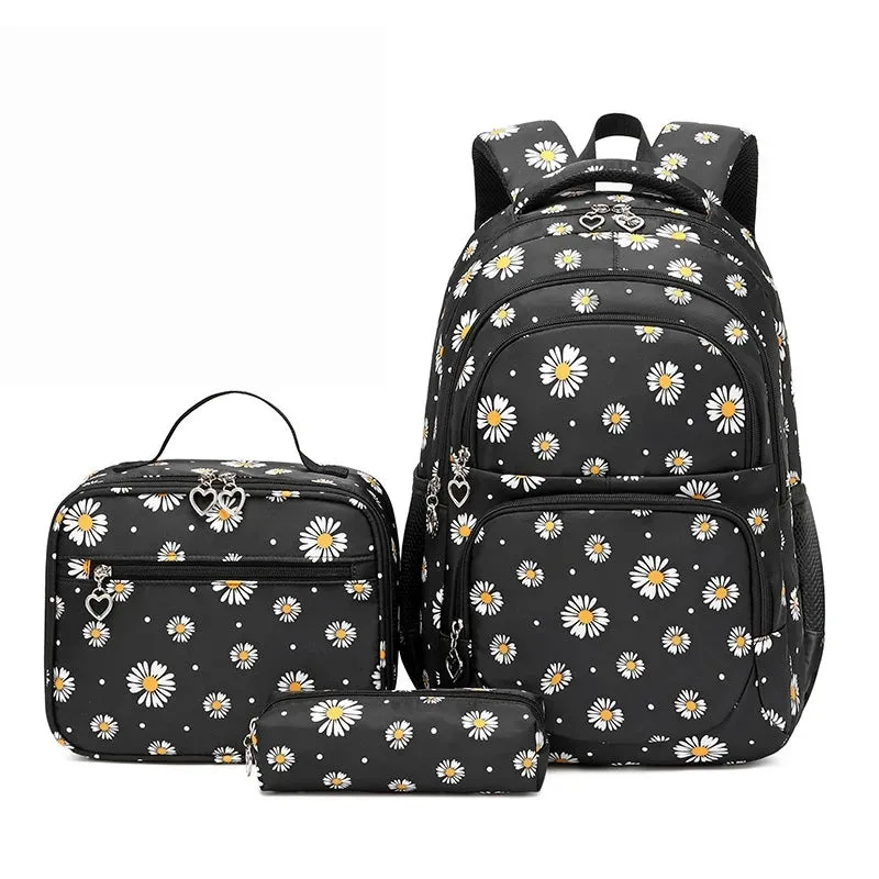 3pcs/Set Waterproof, Stylish Print School Backpacks for Teenage Girls