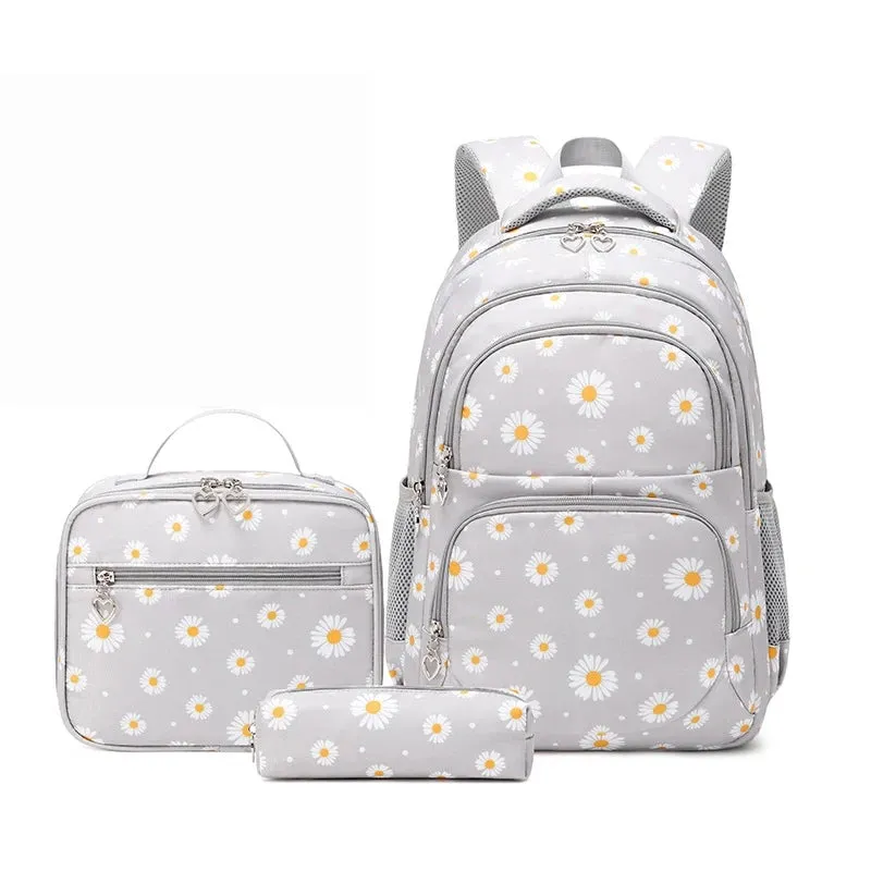 3pcs/Set Waterproof, Stylish Print School Backpacks for Teenage Girls