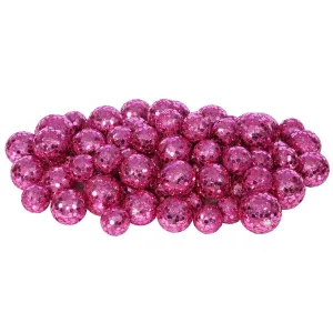 3Pk. Vickerman 20-25-30mm. Magenta Glitter Ball Christmas Ornament