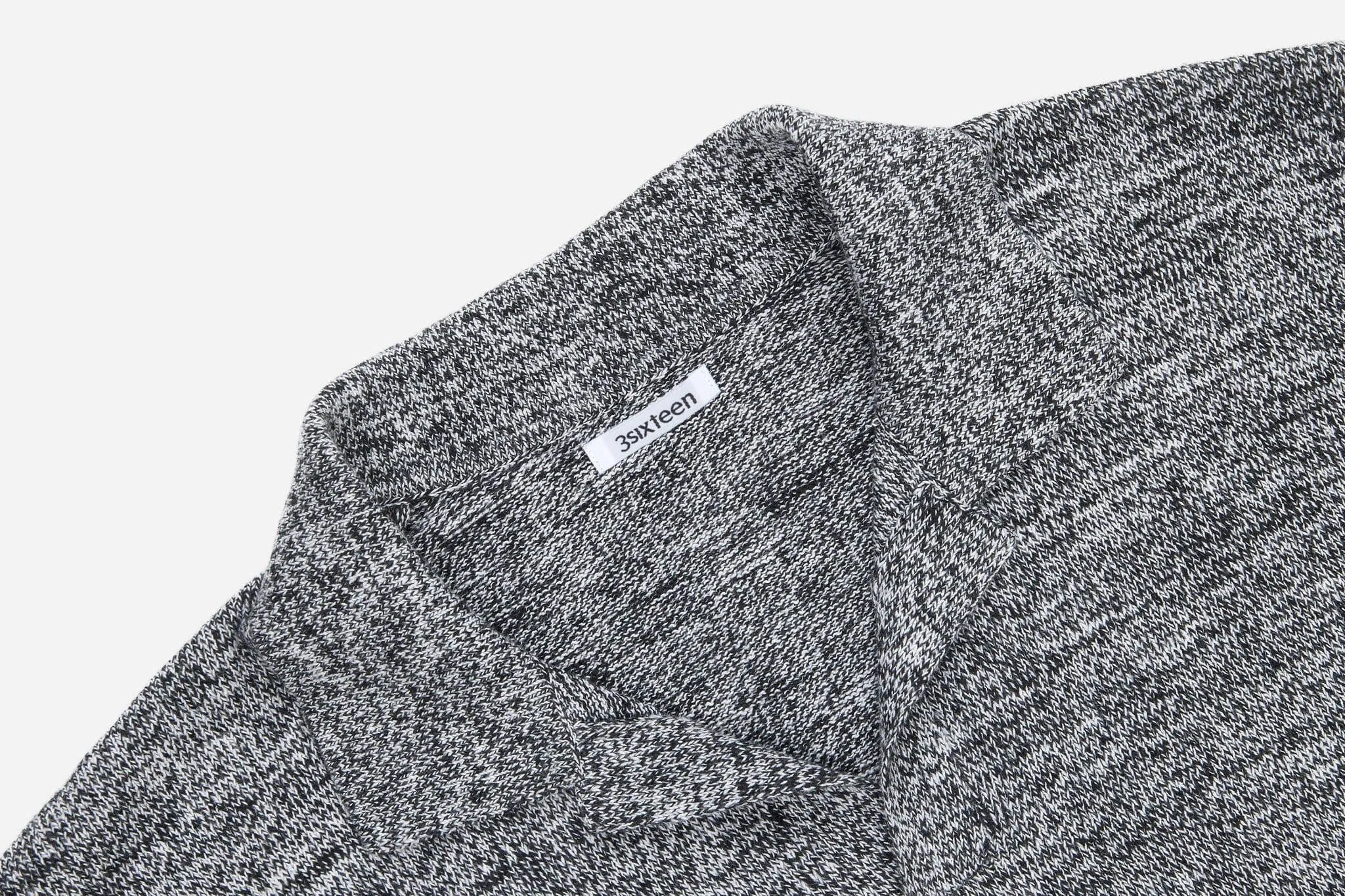 3sixteen - Knit Polo Black Marled Yarn