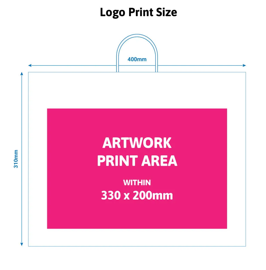 400x120x310mm White Printed Paper Carrier Bags