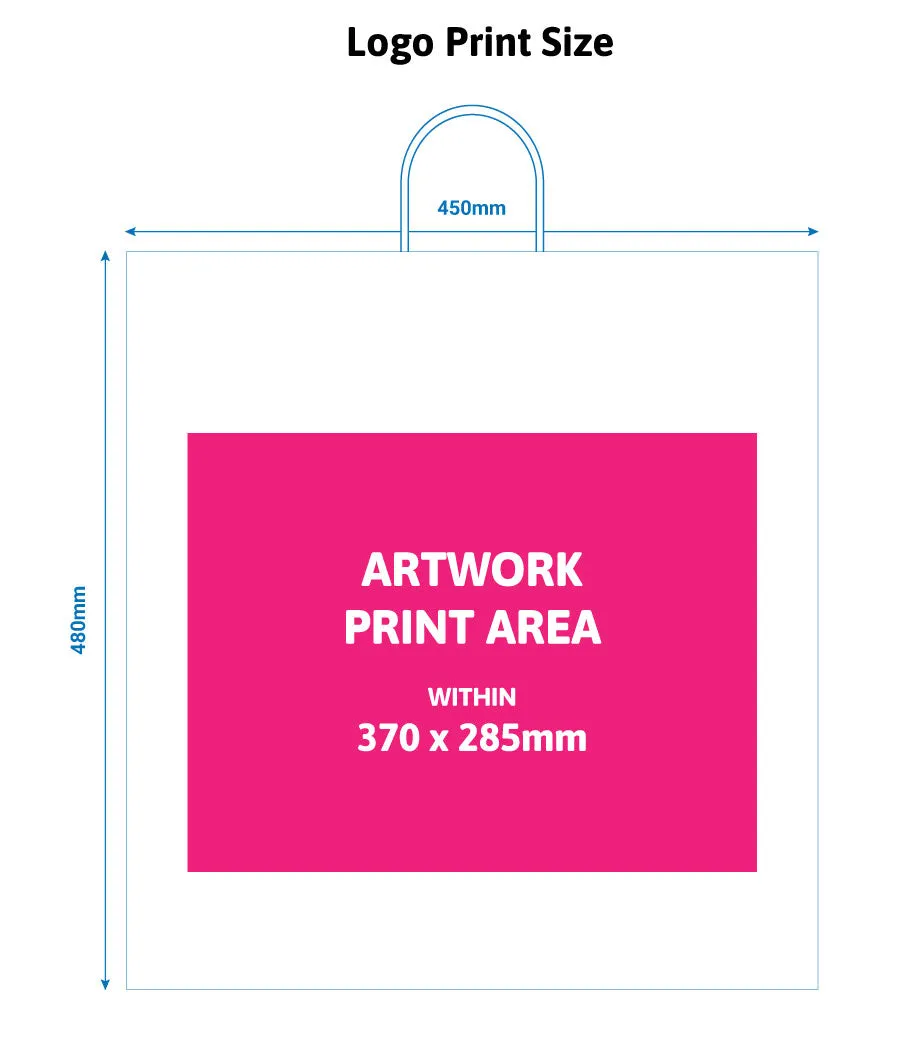 450x170x480mm White Printed Paper Carrier Bags