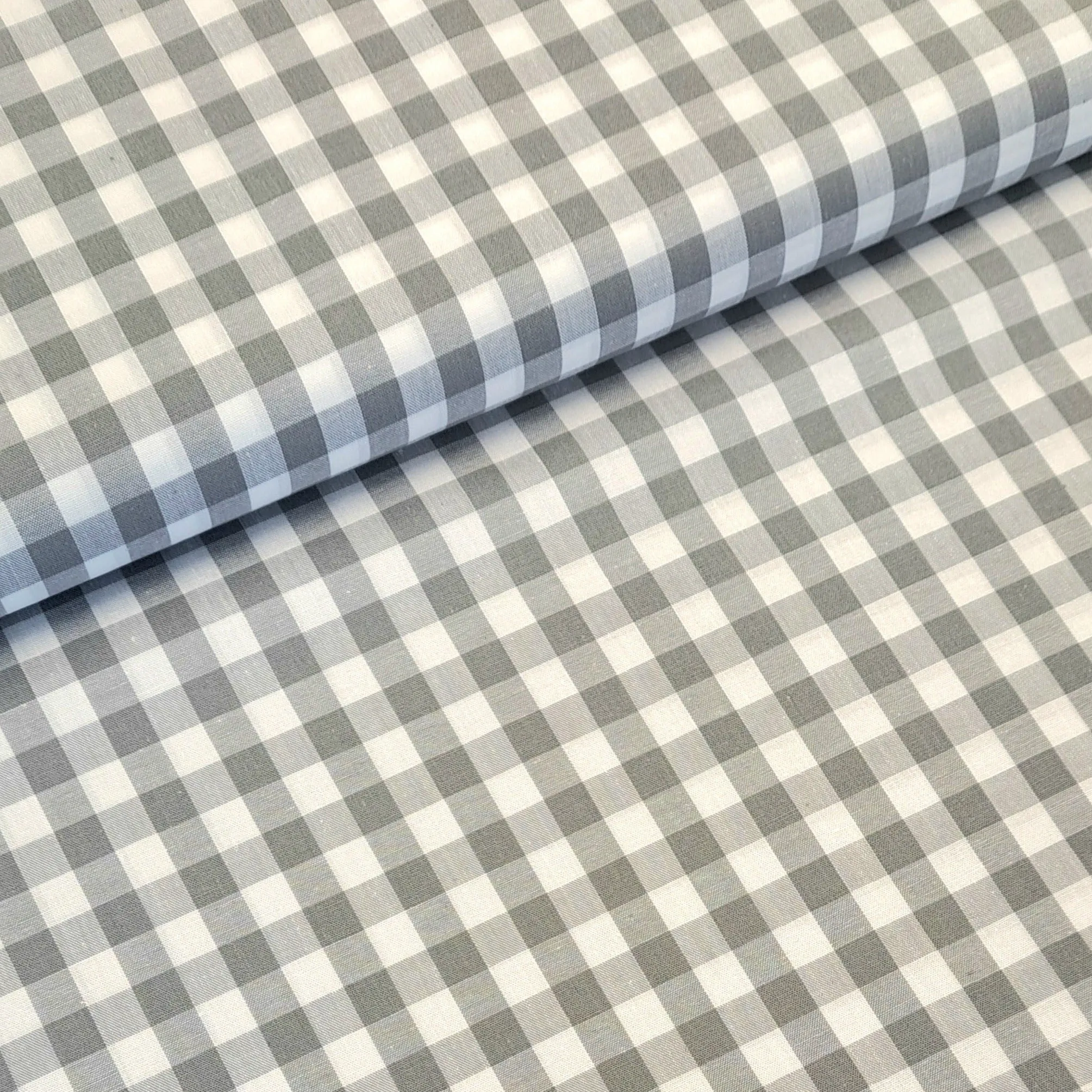 9mm Cotton Gingham - Grey