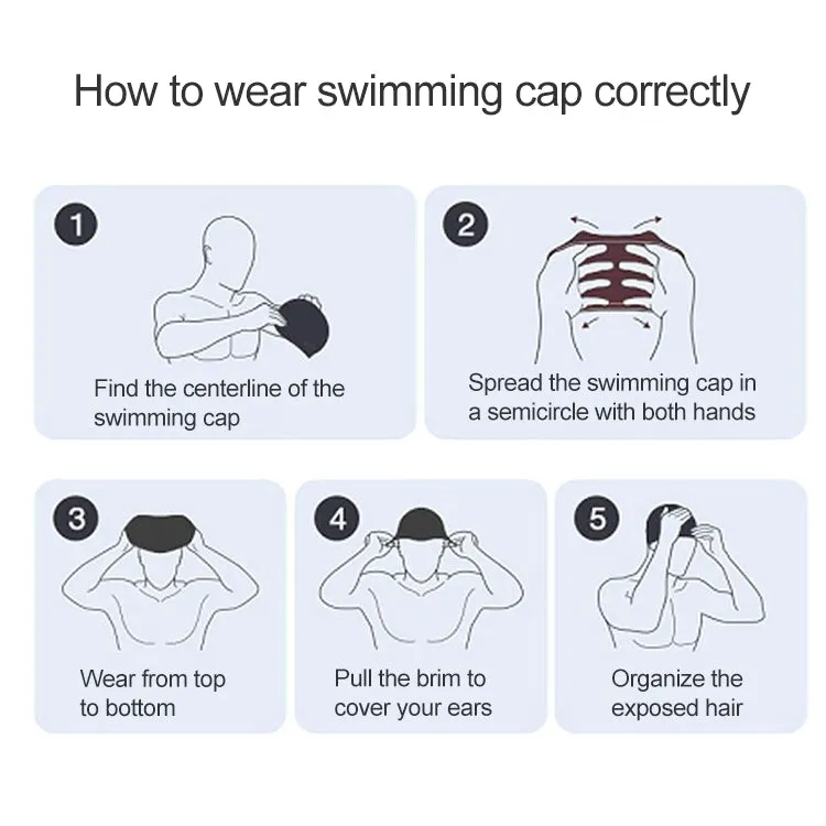 Adult Unisex PU Coated Comfortable Waterproof Swimming Cap(Lack Blue)