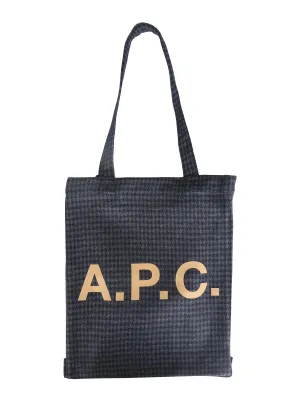 A.P.C. Logo Print Houndstooth Tote Bag