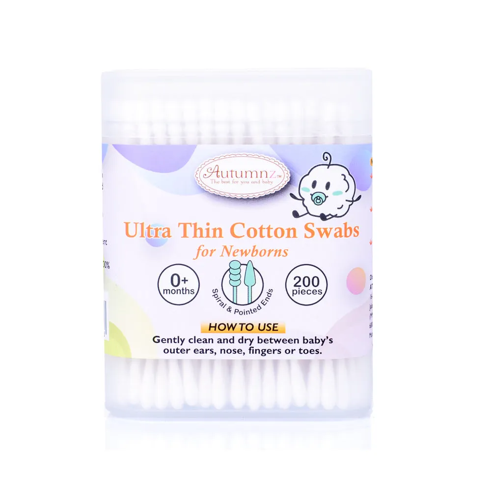 Autumnz Ultra Thin Cotton Swabs (0m ) (200pcs)