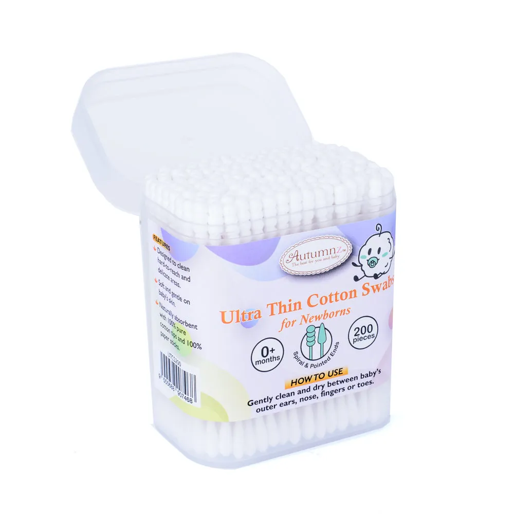 Autumnz Ultra Thin Cotton Swabs (0m ) (200pcs)