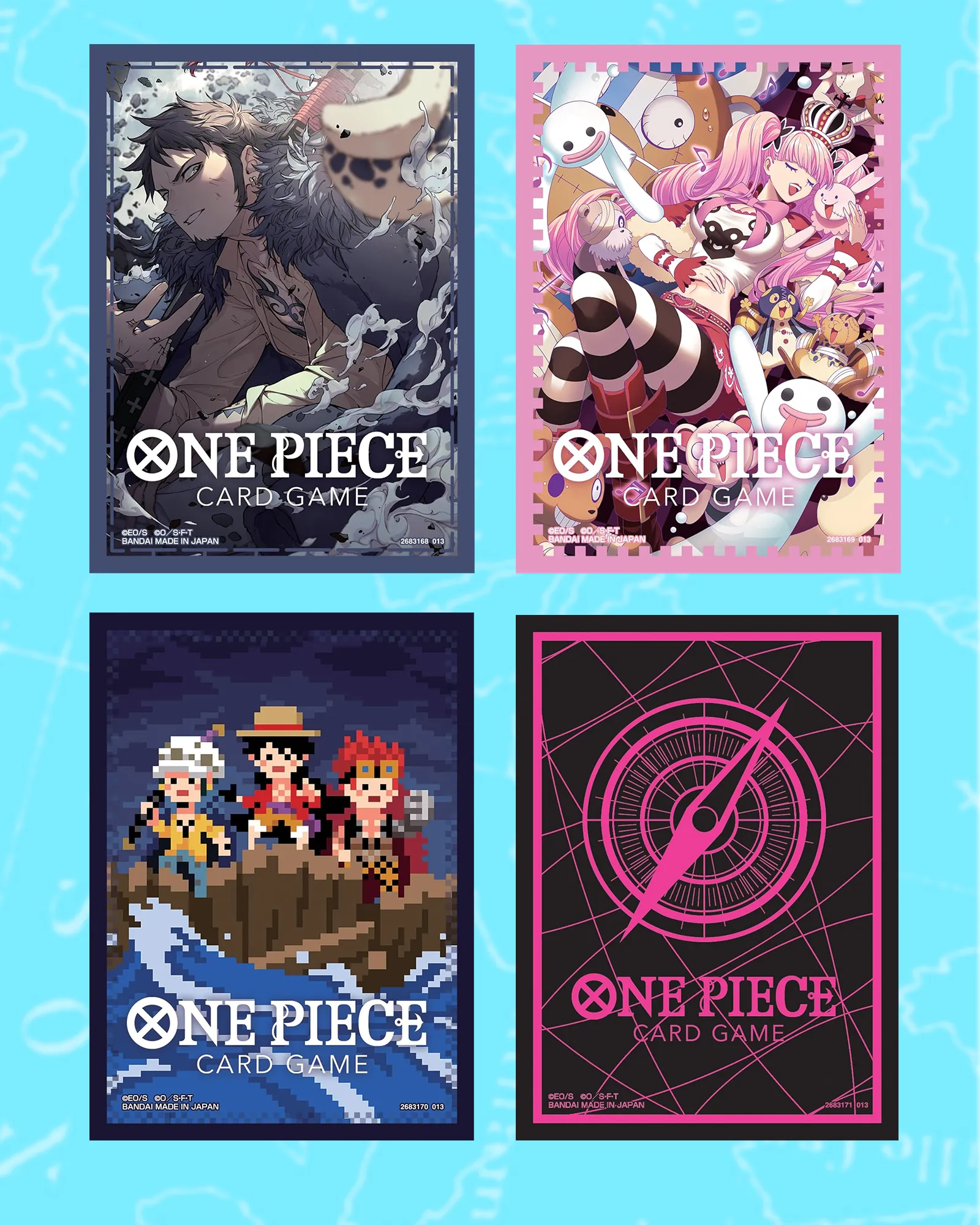 BANDAI ONE PIECE CARD GAME - OFFICIAL CARD SLEEVE LIMITED 6 - 4 Pcs SET