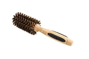 Bass 910 Dark Bamboo Medium Barrel Round Brush with Natural Bristles