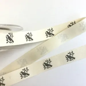 Bird, Natural Cotton Icon Ribbon