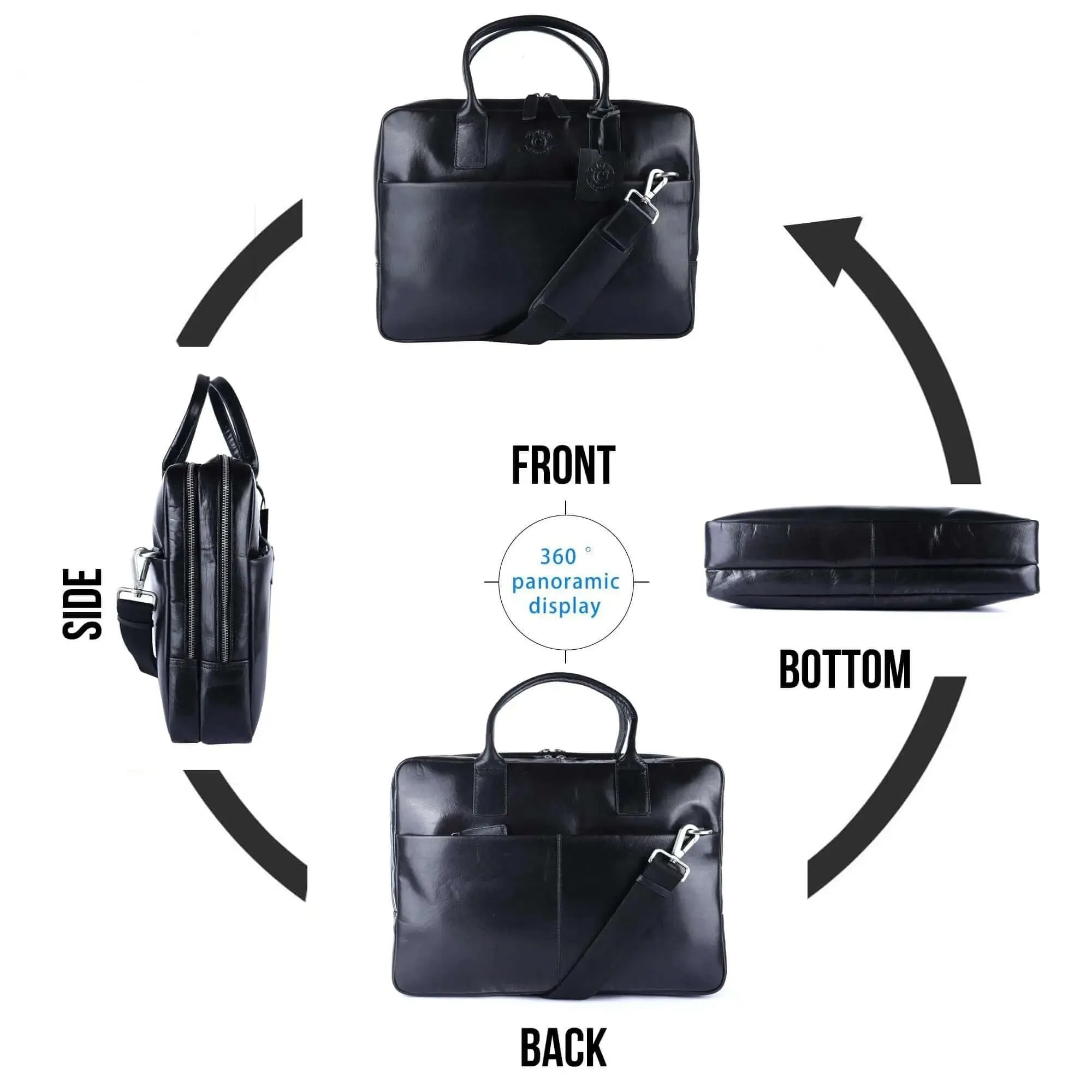 Black Leather Laptop Bag