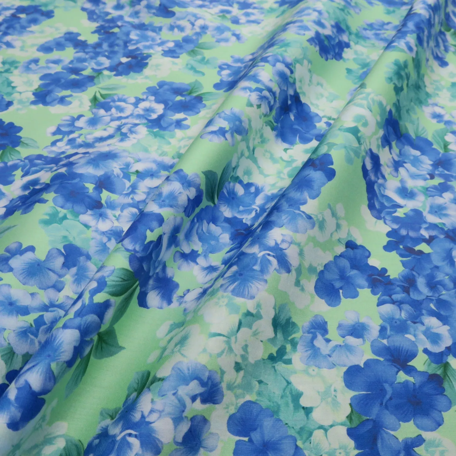 Blue Hydrangeas Floral Printed Cotton Pierre Cardin