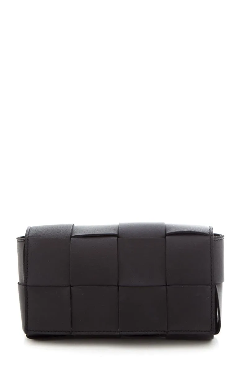 Bottega Veneta Black Cassette Leather Belt Bag