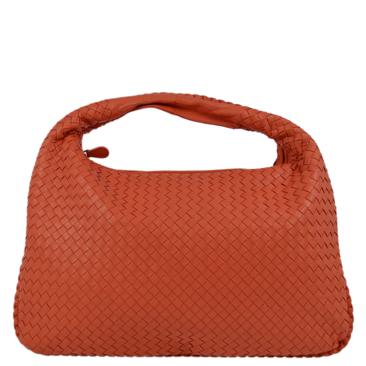 Bottega Veneta Orange Intrecciato Hobo Handbag