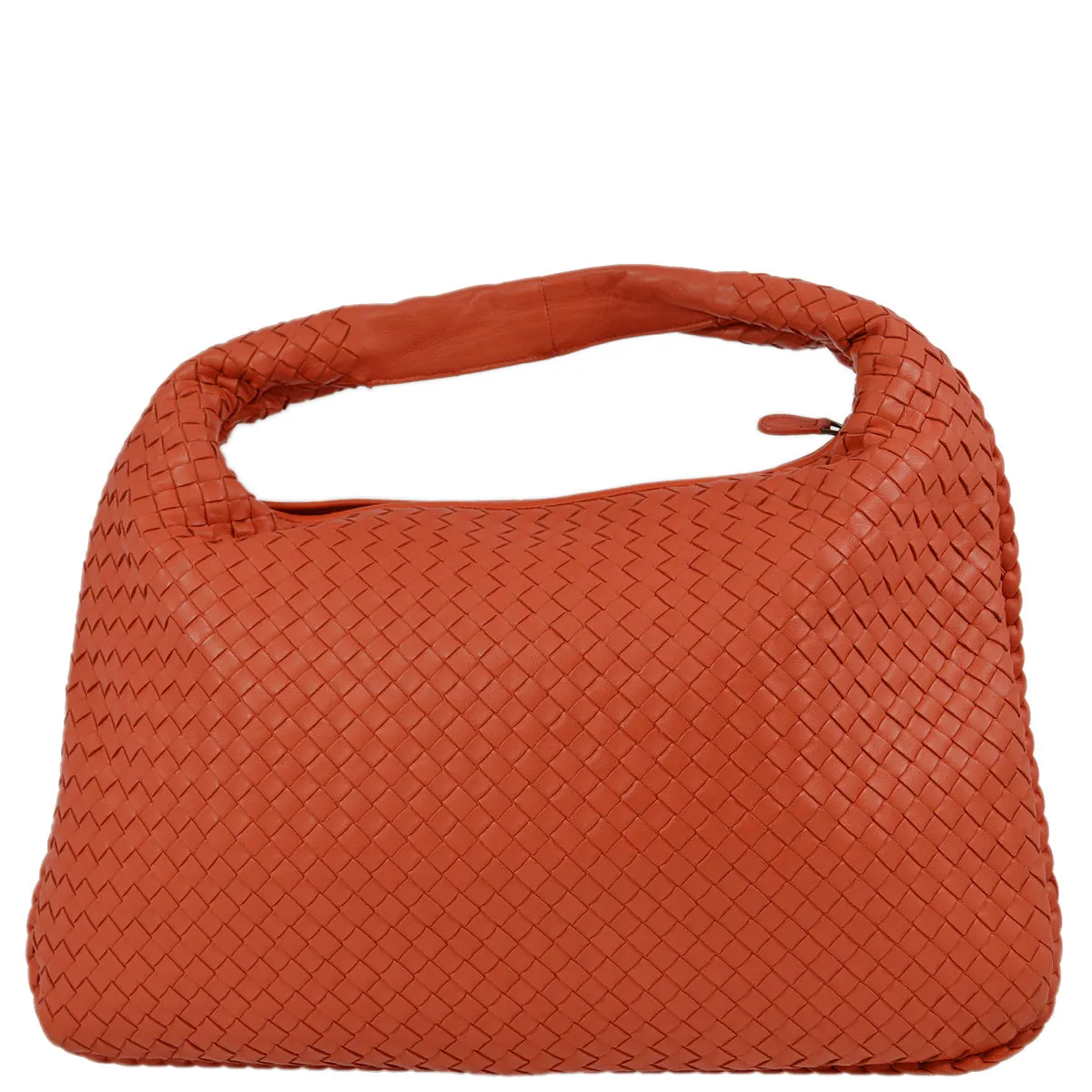 Bottega Veneta Orange Intrecciato Hobo Handbag