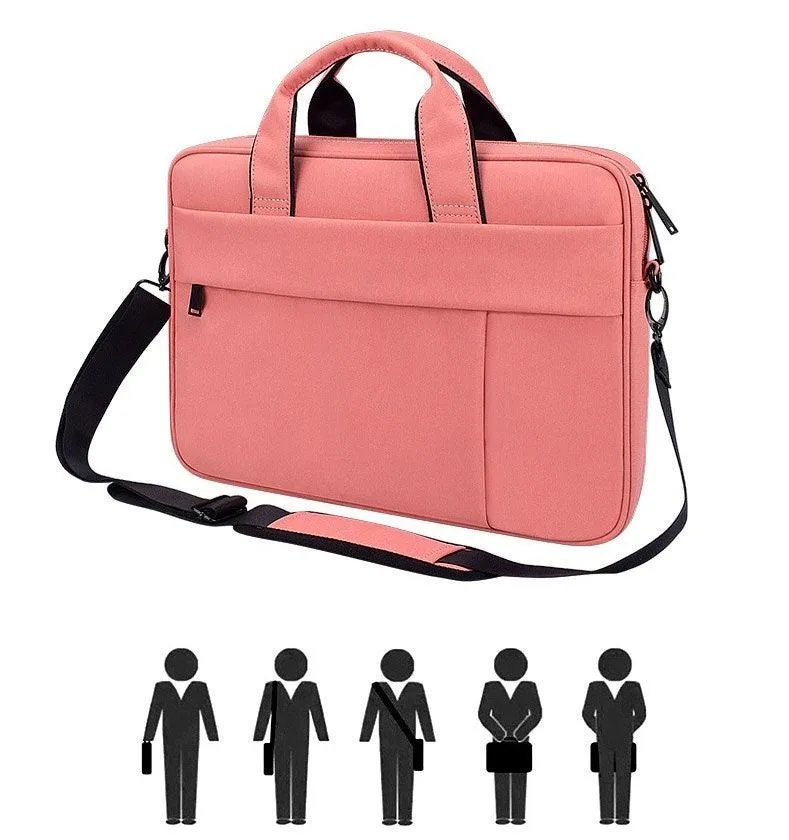 Brinch Waterproof Casual Business Side Zipper Designed Laptop Bag-Pink