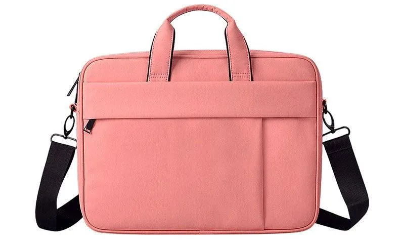 Brinch Waterproof Casual Business Side Zipper Designed Laptop Bag-Pink