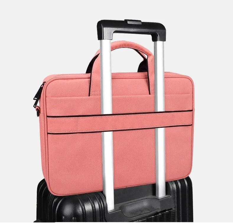 Brinch Waterproof Casual Business Side Zipper Designed Laptop Bag-Pink