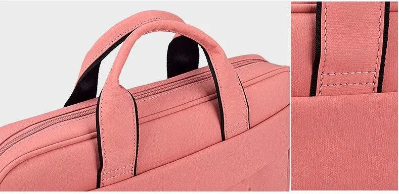 Brinch Waterproof Casual Business Side Zipper Designed Laptop Bag-Pink