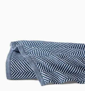 Camilo White and Navy Blanket by Sferra