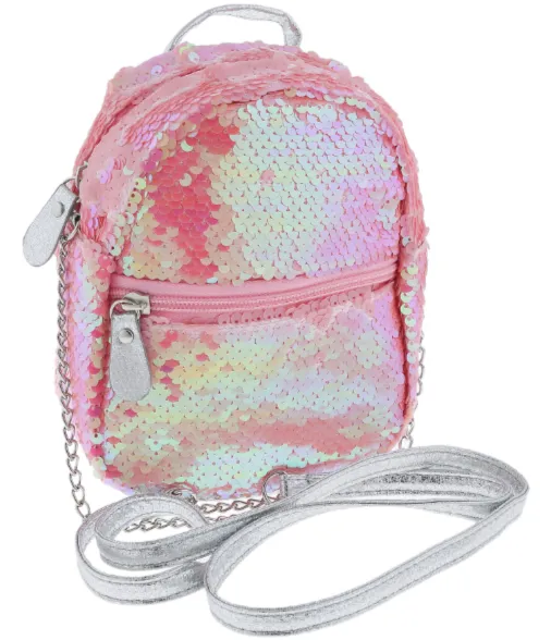 CAPELLI Girls' Sequin Crossbody Mini Backpack