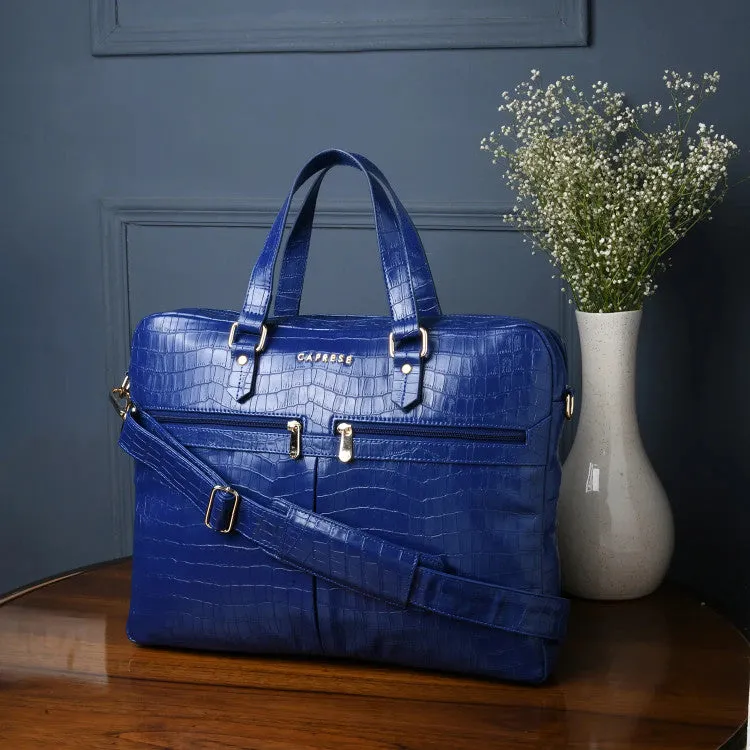 Caprese Rylee Laptop Satchel Large Blue