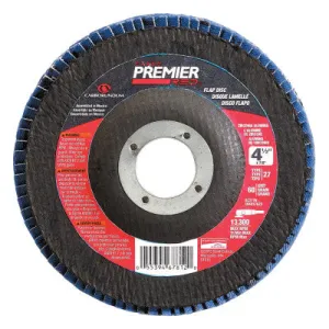 Carborundum Premier Red Zirconia Alumina Type 27 Flap Disc, 4-1/2 in, 40 Grit, 5/8 in Arbor, 05539564061