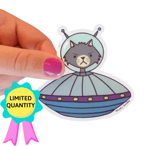 Cat UFO 3" Sticker (FREE SHIPPING)