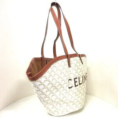 Celine Large Canvas Leather Tote