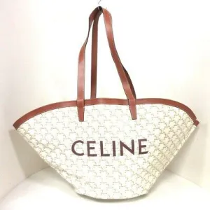 Celine Large Canvas Leather Tote