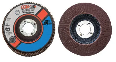 CGW Abrasives Flap Discs, A3 Aluminum Oxide, Reg, 4 1/2", 120 Grit, 7/8 Arbor, 13,300 rpm, T27, 39406