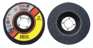 CGW Abrasives Flap Discs, Z-Stainless, Regular, 4 1/2", 40 Grit, 5/8 Arbor, 13,300 rpm, T27, 31172