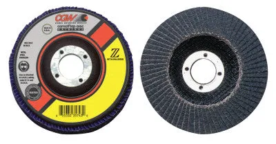 CGW Abrasives Flap Discs, Z-Stainless, Regular, 5", 80 Grit, 7/8 Arbor, 12,200 rpm, T27, 31025