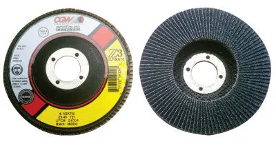 CGW Abrasives Flap Discs, Z3 - Ultimate 100% Zirconia, 4 1/2", 40 Grit,5/8 Arbor,13300 rpm,T27, 54012