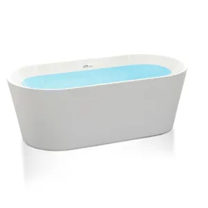 Chand 67.7" Acrylic Freestanding Bathtub in Glossy White