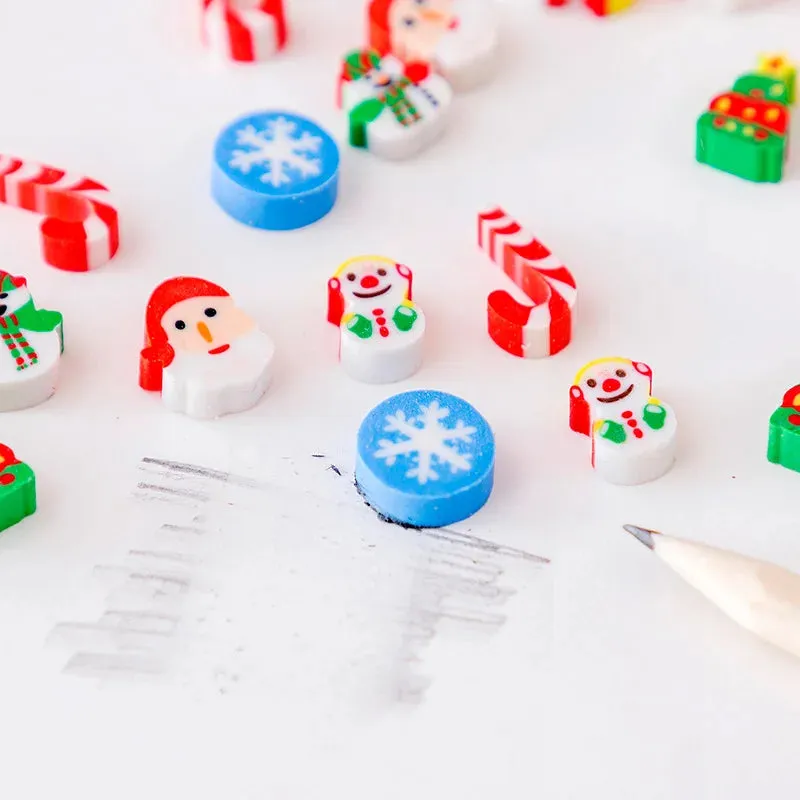 Christmas Themed Mini erasers in Transparent Ball