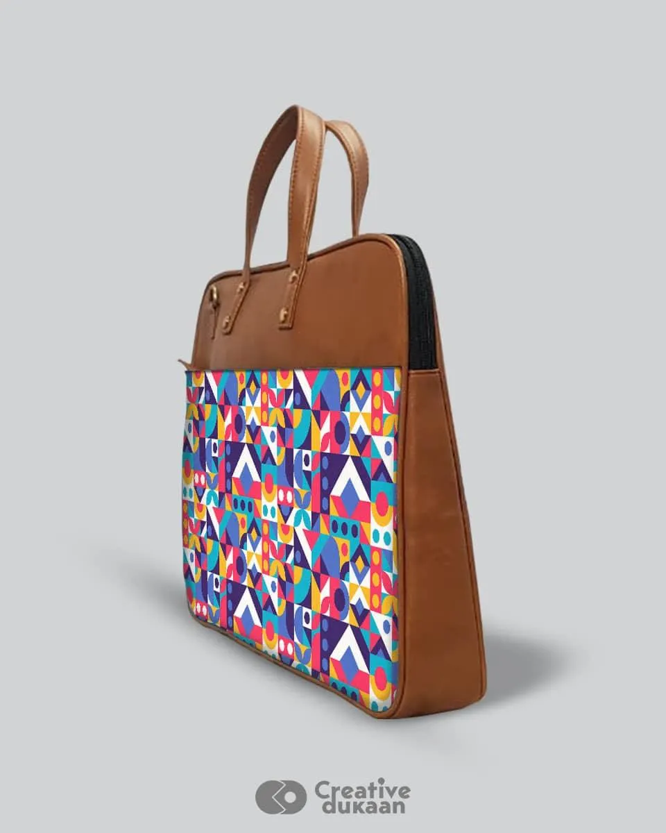 Colourful Symmetry - The Vegan Leather Laptop Bag