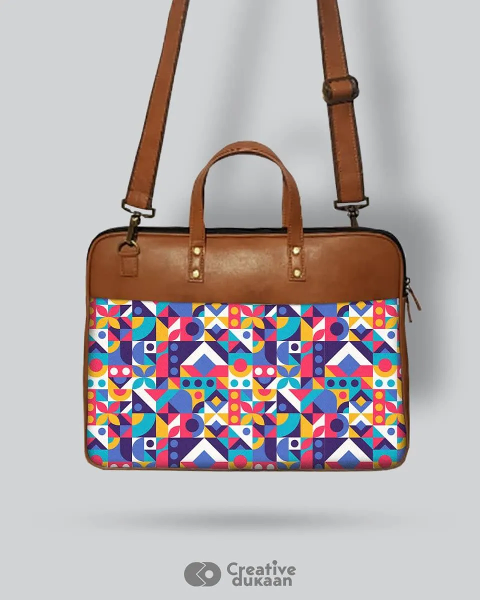 Colourful Symmetry - The Vegan Leather Laptop Bag