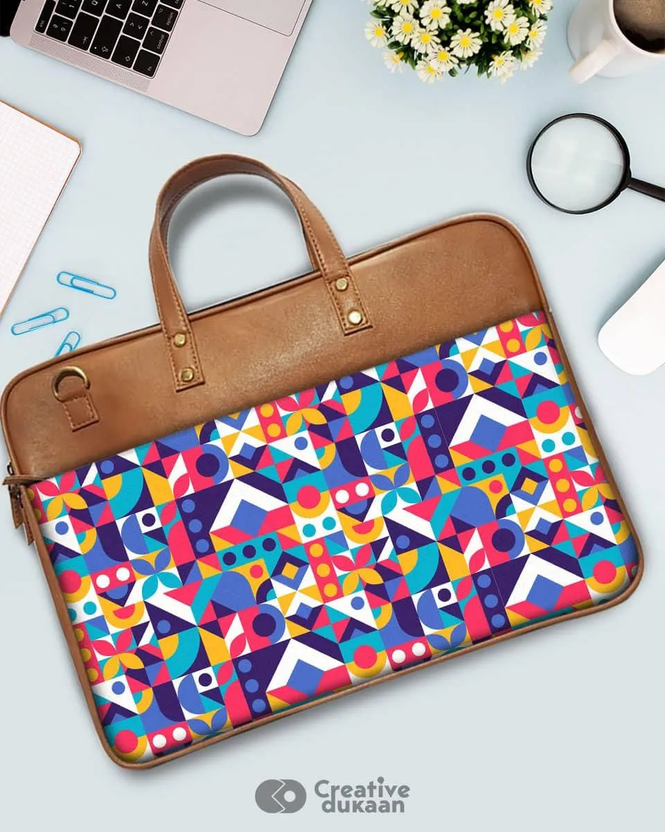 Colourful Symmetry - The Vegan Leather Laptop Bag