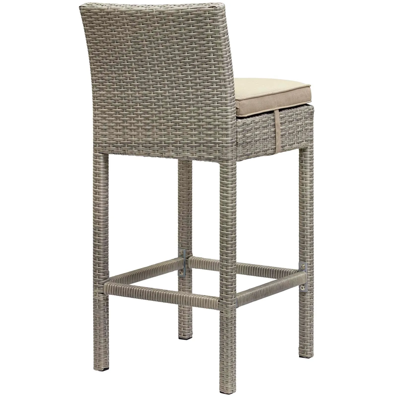 Conduit Bar Stool Outdoor Patio Wicker Rattan Set of 4 by Modway