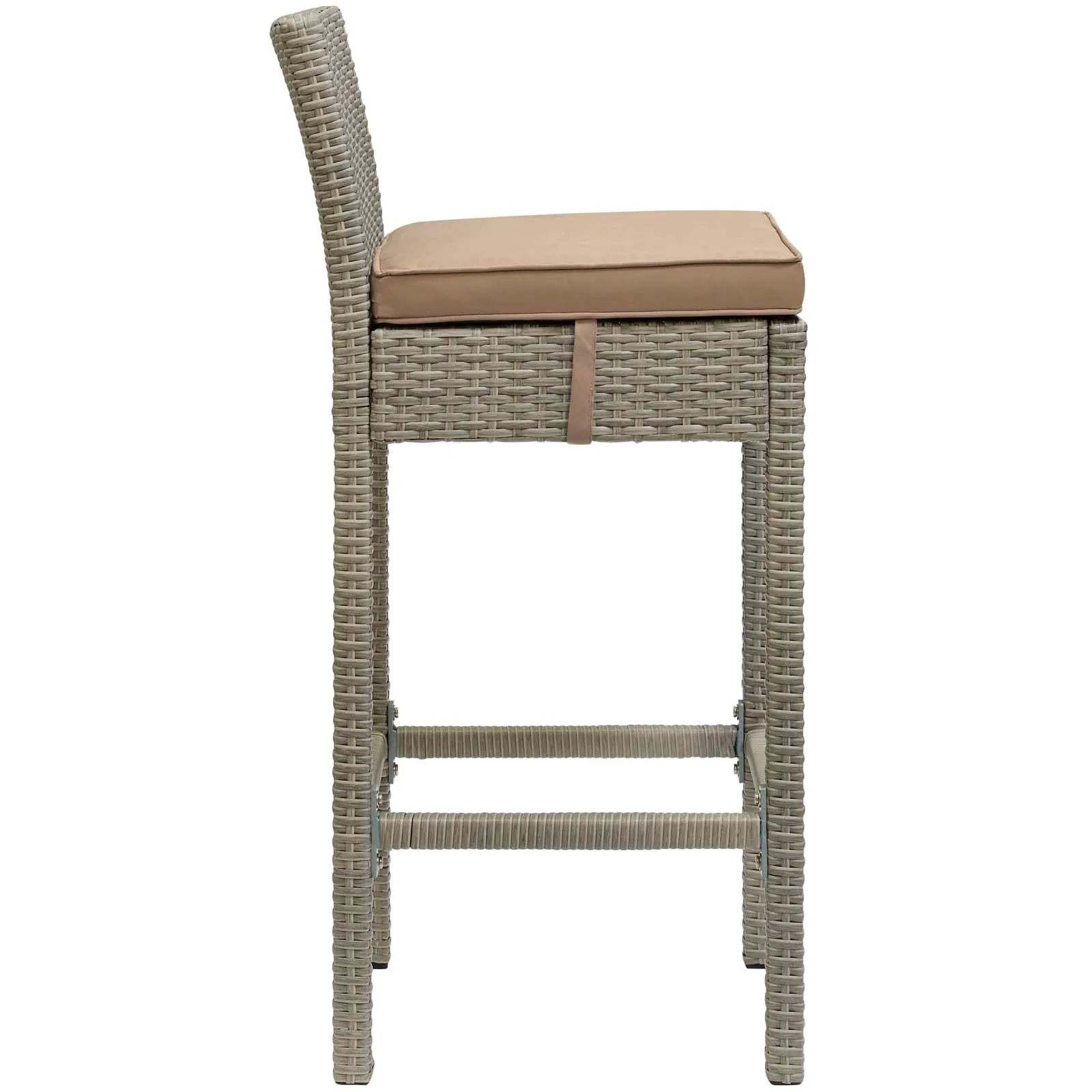 Conduit Bar Stool Outdoor Patio Wicker Rattan Set of 4 by Modway